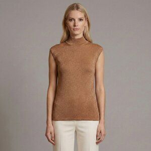 Silk Sleeveless Knit Top Lurex